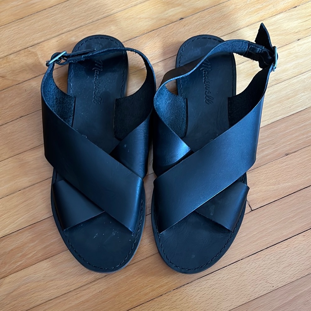 Madewell Leather Boardwalk Sandals Size 8